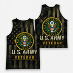 Veteran Running Tank Top - US Army Veteran V8 Tech Singlet