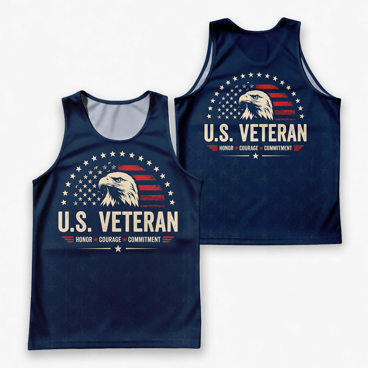 Veteran Tech Running Tank Top - Patriotic Eagle Running Singlet