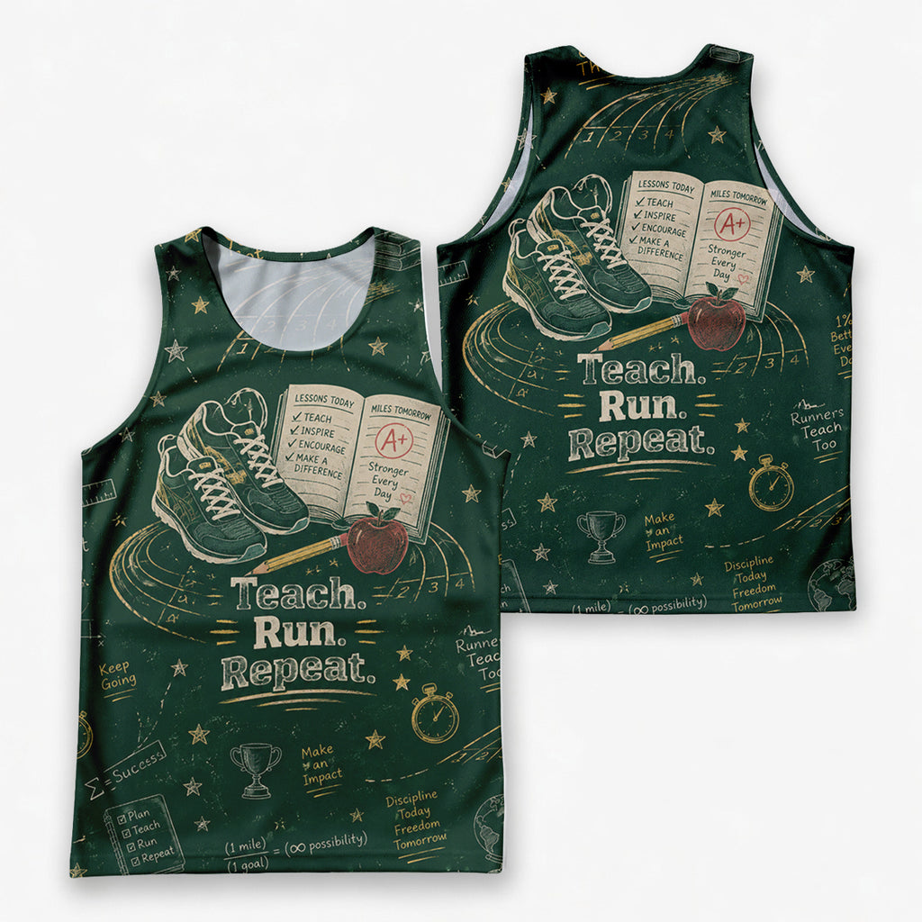 Teacher Running Tank Top Teach Run Repea Tech Running Singlet