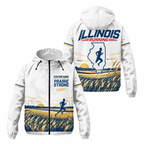 Custom Name Illinois Prairie Strong Illinois Running Windbreaker Jacket