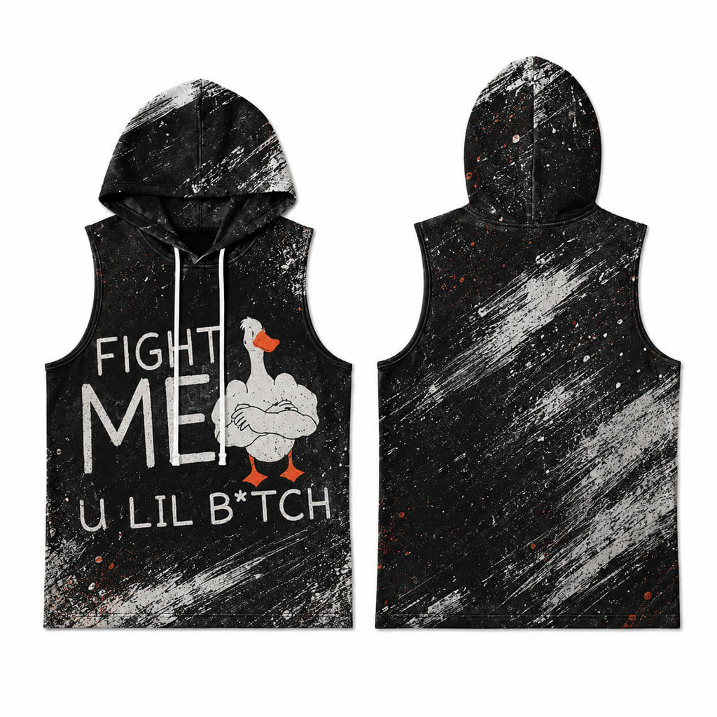 Fight me You Lil B!tch Men's Workout Hooded Tank Top
