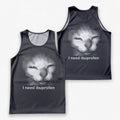 Cat Running Tank Top Silly Kitten Ibuprofen Running Singlet for Men and Women