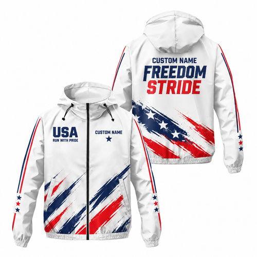 Custom Name Freedom Stride Jacket Running Windbreaker Jacket