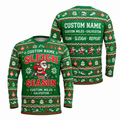 Custom Name Miles Sleigh the Season Santa Hustle Galveston Running Long Sleeve Shirt