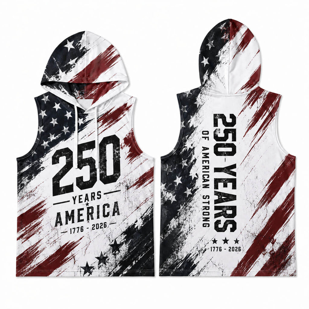 USA 250 Strong Men's Workout Hooded Tank Top