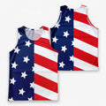USA Running Tank Top American Flag Stars and Stripes Running Singlet for Men and Women
