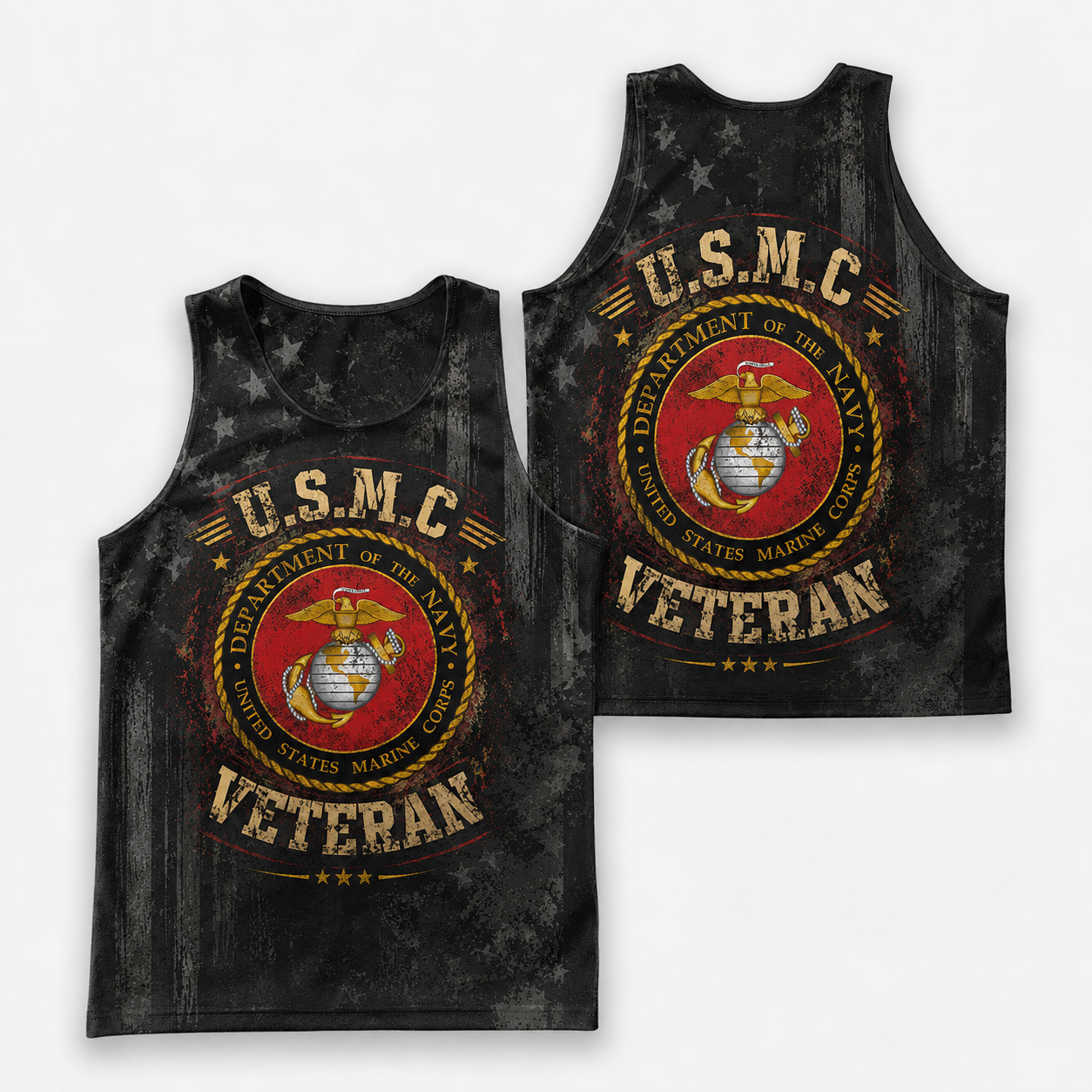 Veteran Running Tank Top - US Marine Corps Veteran V6 Tech Singlet