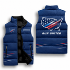 USA Map Stars Runner Sleeveless Running Puffer Jacket