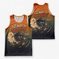 Funny Running Tank Top I Hate Running BBQ Grill Runner Tech Singlet