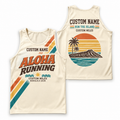 Custom Name Miles Aloha Retro Racing Running Tank Top