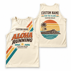 Custom Name Miles Aloha Retro Racing Running Tank Top