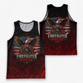 Men's Running Tank Top Firefighter Pride American Flag Eagle Running Singlet V2