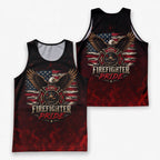 Men's Running Tank Top Firefighter Pride American Flag Eagle Running Singlet V2