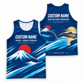 Custom Name Miles Mount Fuji Aloha Runner Running Tank Top