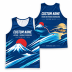 Custom Name Miles Mount Fuji Aloha Runner Running Tank Top