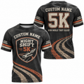 Custom Name Night Shift 5K Halloween Tech Running T-Shirt