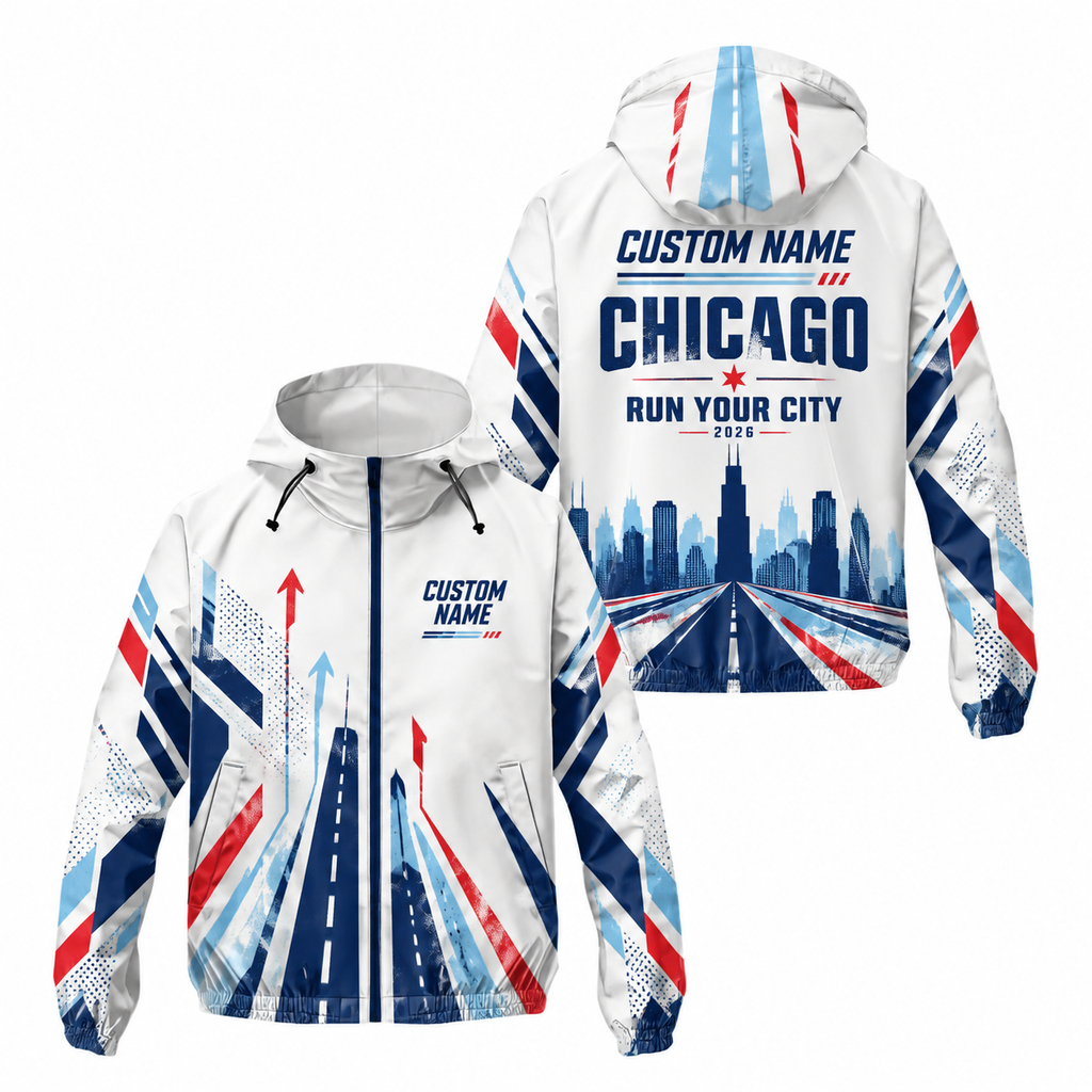 Custom Name Chicago Street Pace Running Windbreaker Jacket