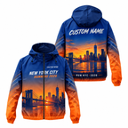 Custom Name New York City Sunset Runner Running Windbreaker Jacket