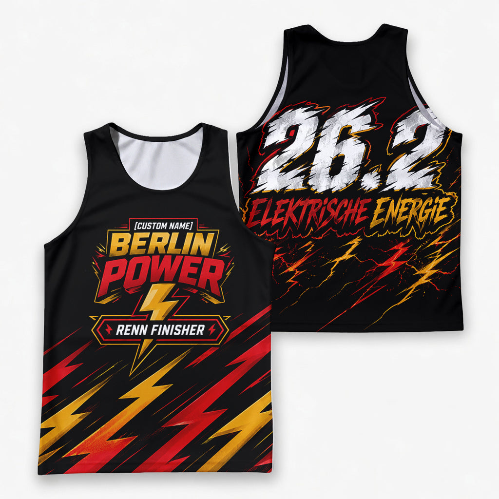 Diagonaler Blitz Berlin Wettkampftag Lauf-Tanktop