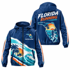 Custom Name Florida Map Runner Florida Running Windbreaker Jacket
