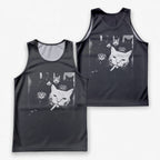 Cat Running Tank Top Funny Gangster Cat Running Singlet for Men and Women