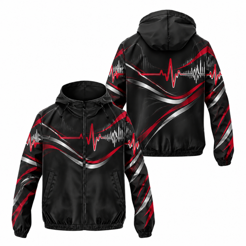 Custom Name State Pulse & Rhythm Running Windbreaker Jacket