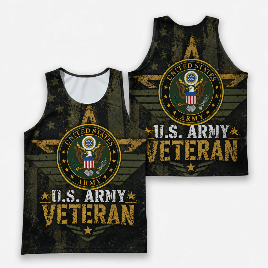 Veteran Running Tank Top - US Army Veteran V6 Tech Singlet