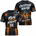 Custom Name Run for the Night 5K Halloween Tech Running T-Shirt