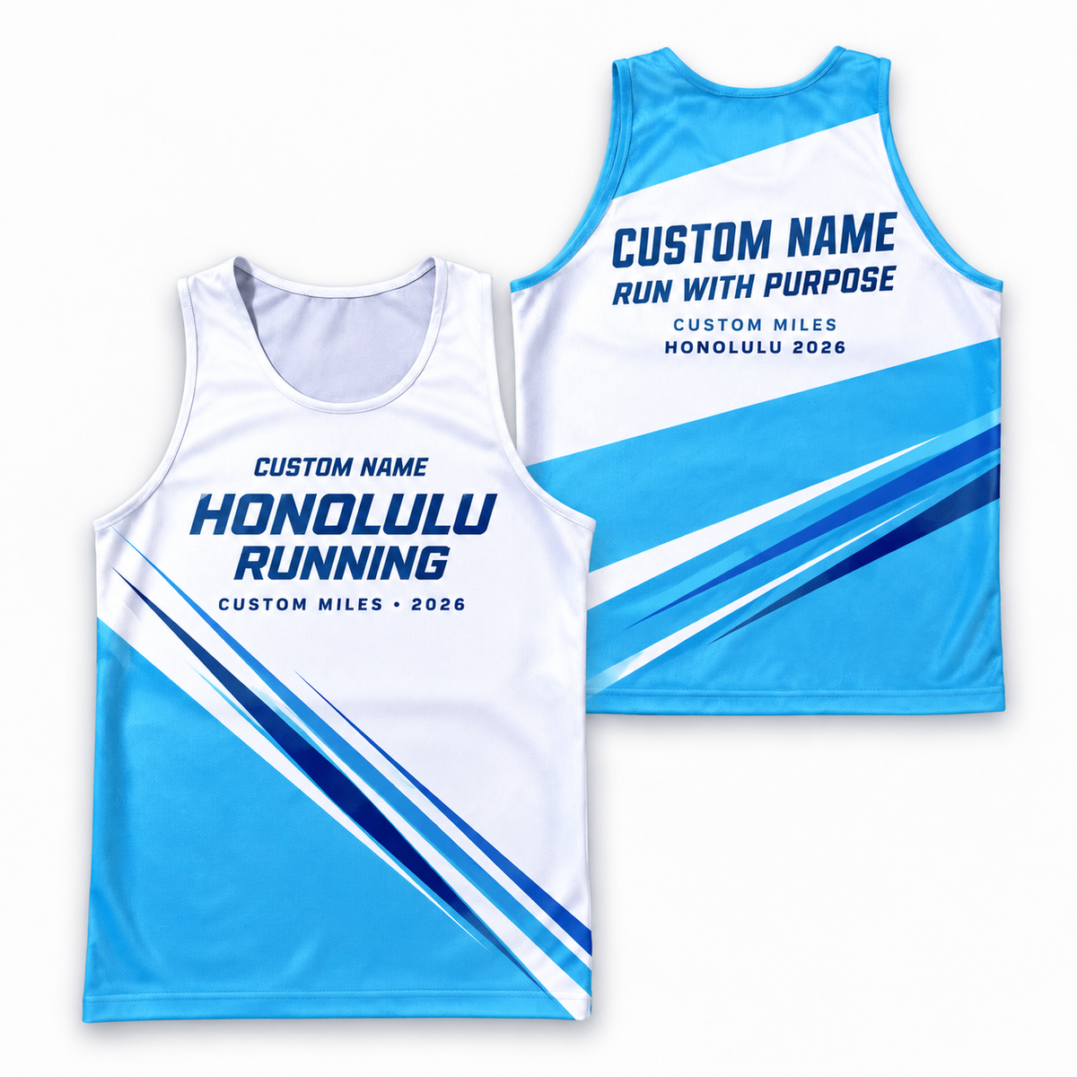 Custom Name Miles Honolulu Coastal Sprint Running Tank Top