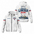 Custom Name Land of Lincoln Run Illinois Running Windbreaker Jacket