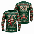 Custom Name Miles Santa Made Me Do It Santa Hustle Galveston Running Long Sleeve Shirt