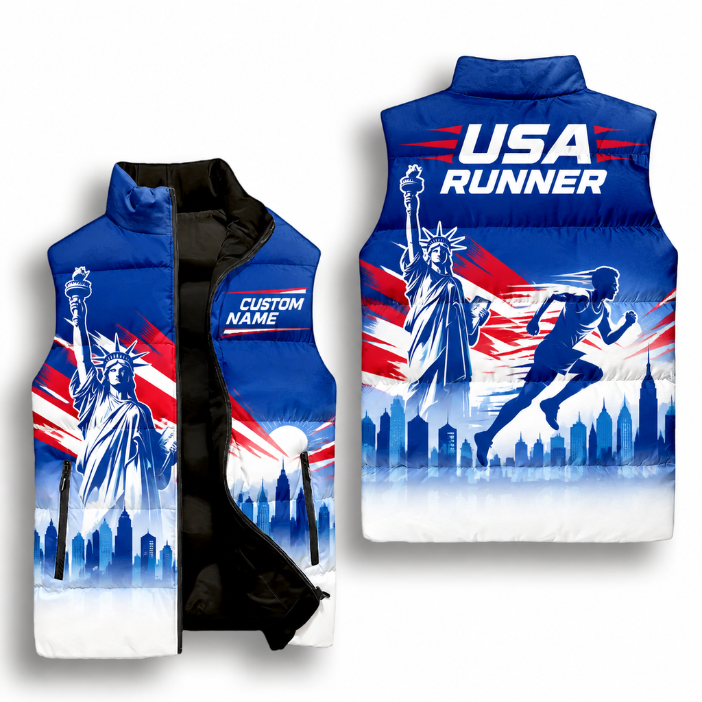 Liberty Skyline USA Runner Sleeveless Running Puffer Jacket