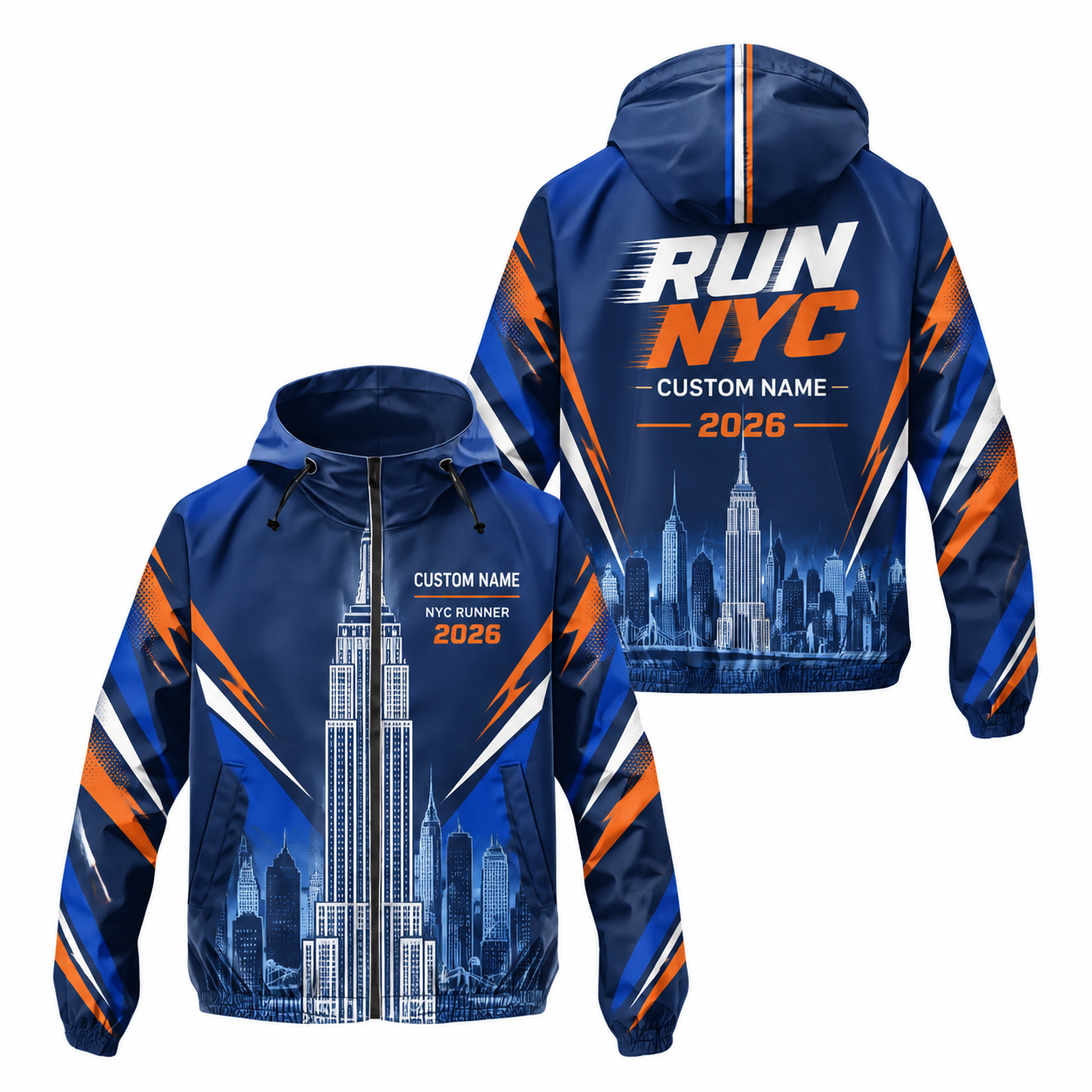 Custom Name Empire State Speed Running Windbreaker Jacket