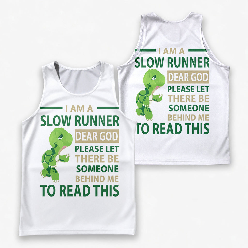 Funny Running Tank Top Slow Runner Tech Running Singlet