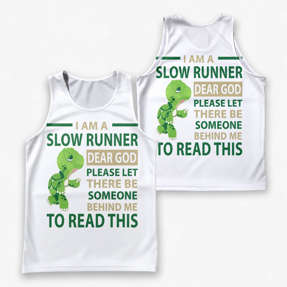 Funny Running Tank Top Slow Runner Tech Running Singlet