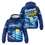 Custom Name Florida Miles & Sunshine Florida Running Windbreaker Jacket