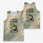 Funny Running Tank Top I Hate Running Turtle Tech Singlet