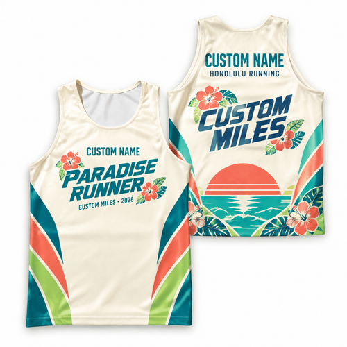 Custom Name Miles Paradise Miles Running Tank Top