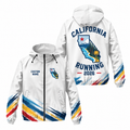 Custom Name California Map Runner Running Windbreaker Jacket