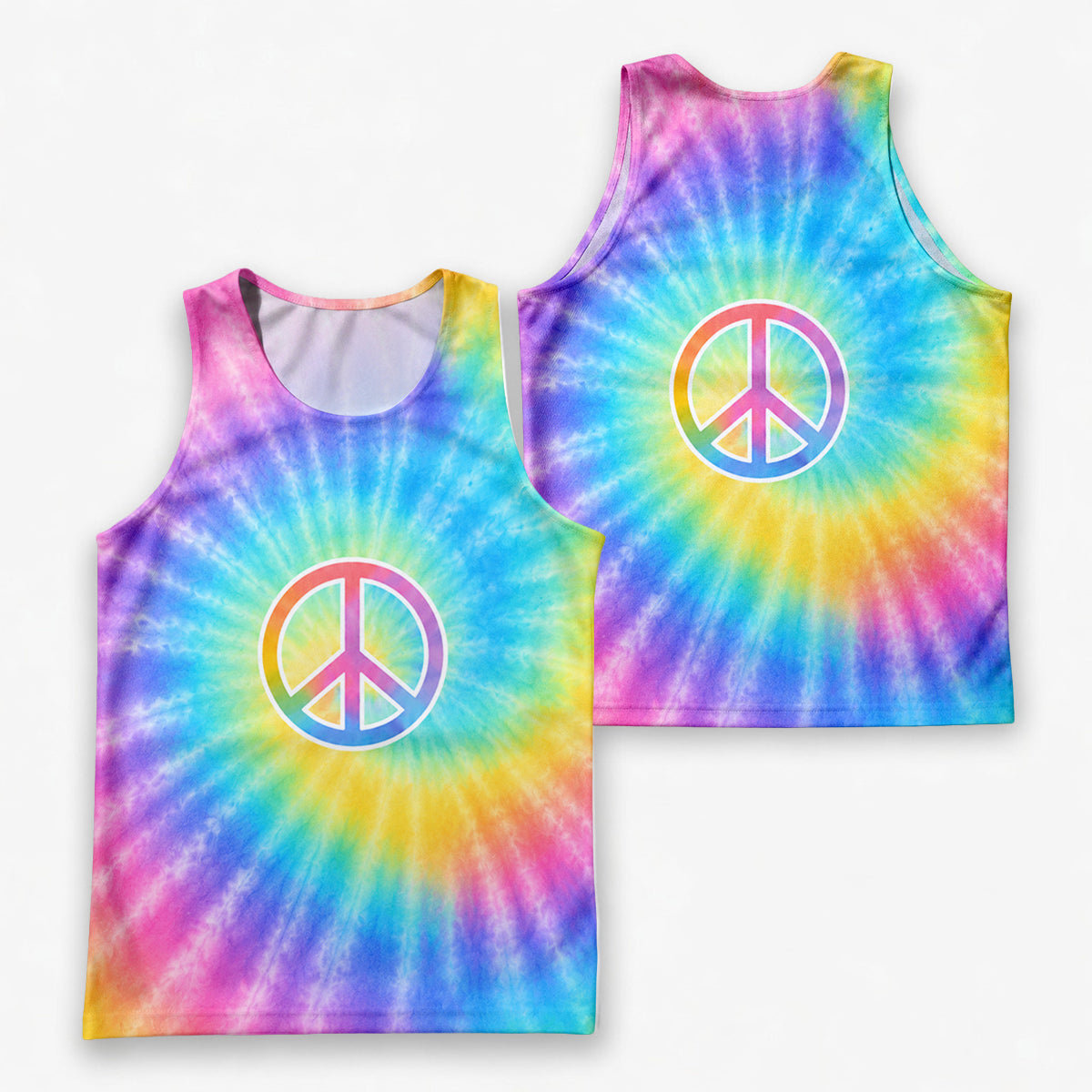 Funny Running Tank Top _ Pastel Hippie Tie Dye Tech Running Singlet
