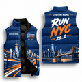 Custom Name From Hometown To NYC Vest Running Sleeveless Puffer Jacket