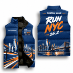 Custom Name From Hometown To NYC Vest Running Sleeveless Puffer Jacket
