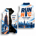 Custom Name Empire State Finish Line Sleeveless Running Puffer Jacket