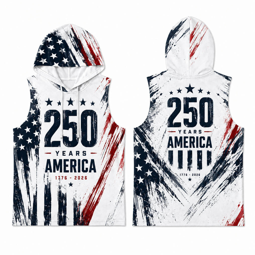 USA 250 Men's Workout Hooded Tank Top