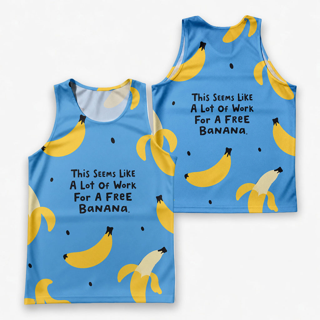 Funny Running Tank Top _ Free Banana Tech Running Singlet