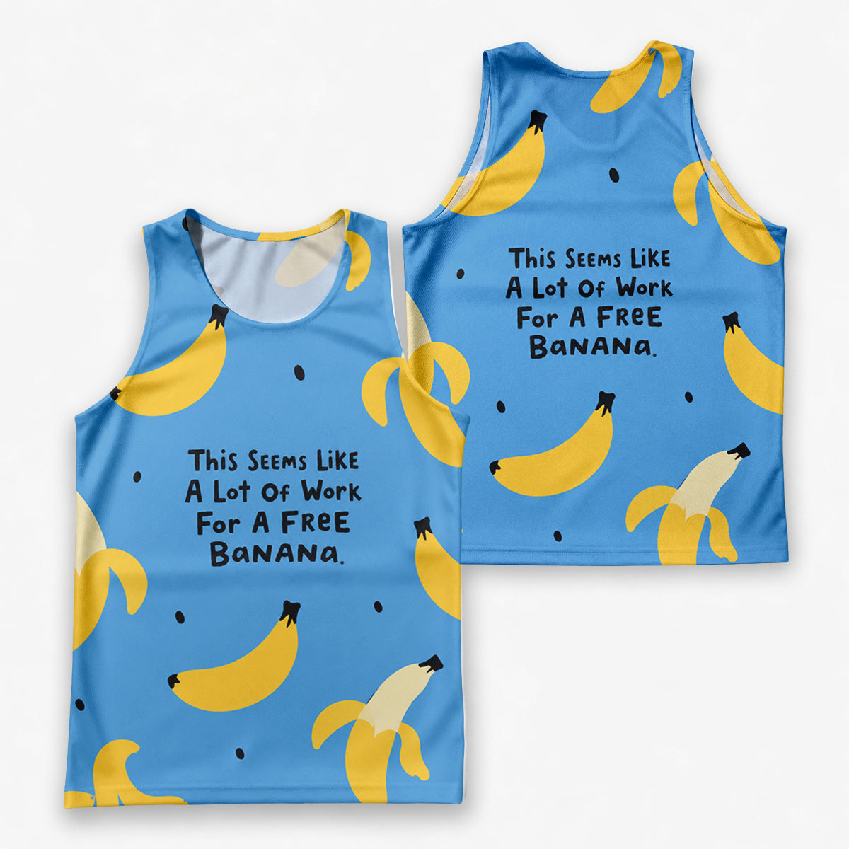Funny Running Tank Top _ Free Banana Tech Running Singlet