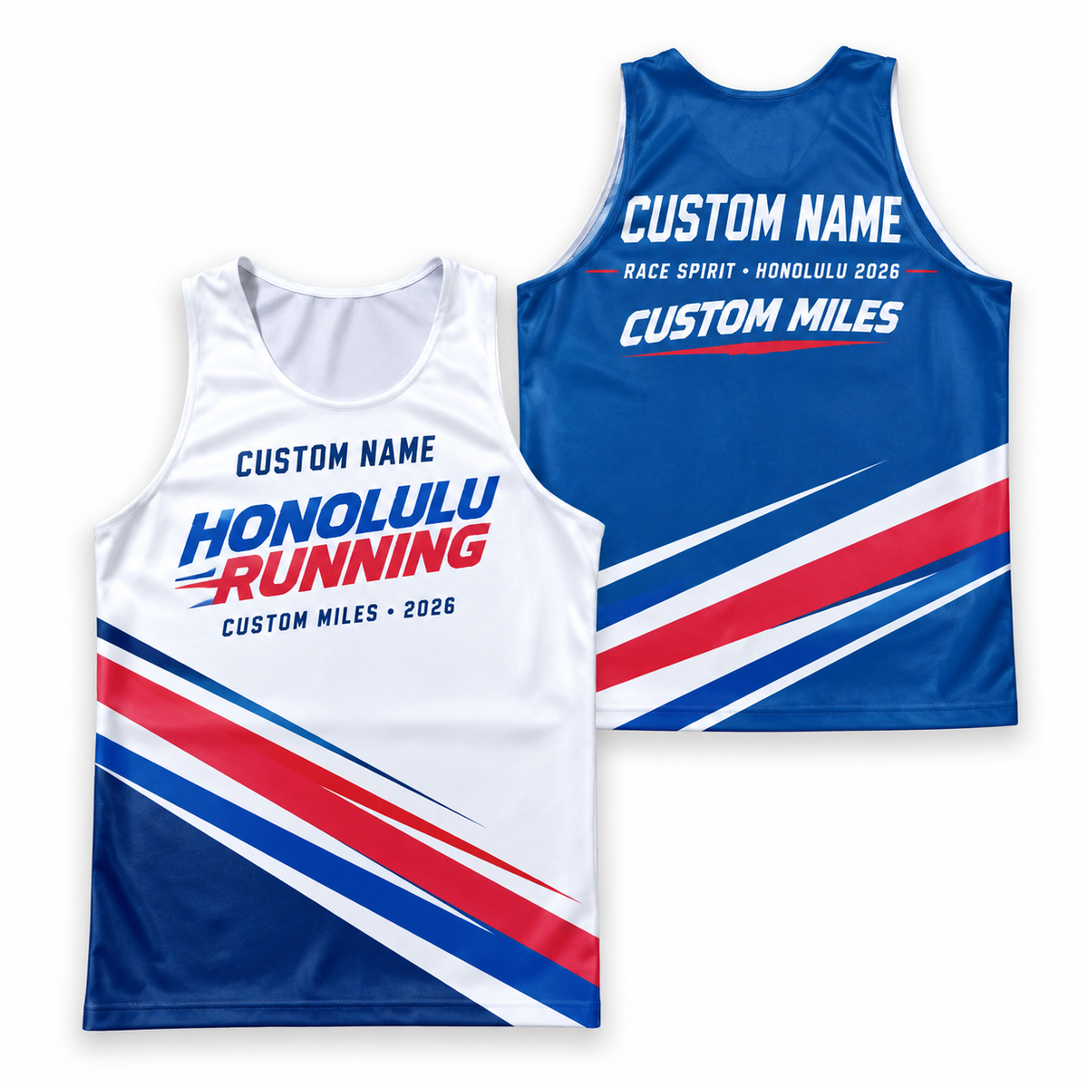 Custom Name Miles Honolulu Race Spirit Running Tank Top