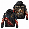 Custom Name Marine Corps Veteran Brotherhood Running Windbreaker Jacket