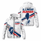 Custom Name Illinois Strong Runner Illinois Running Windbreaker Jacket