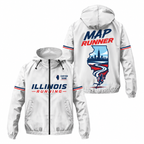 Custom Name Illinois Map Runner Illinois Running Windbreaker Jacket
